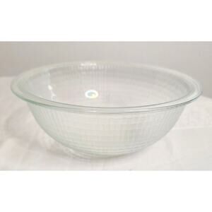 Vintage Pyrex 2.5L Round Borosilicate Glass Bowl Basket Weave Pattern